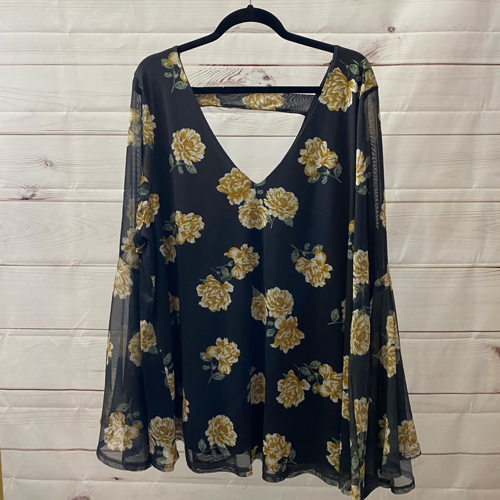 Torrid plus size long bell sleeve top
